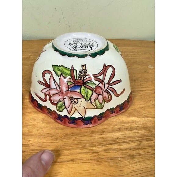 Jacks & Perkins Decorative Ceramic Hand Painted Scalloped Rim Bowl with Flowers - Picture 11 of 14